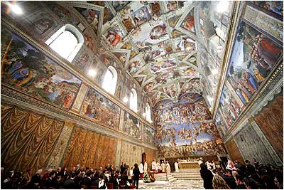 A view of the magnificent Sistine Chapel