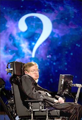 A file photograph of Professor Stephen Hawking at the George Washington University in Washington, DC.