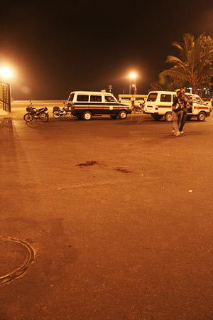 A view of the area at Chowpatty, south Mumbai, where Ajmal Kasab was captured