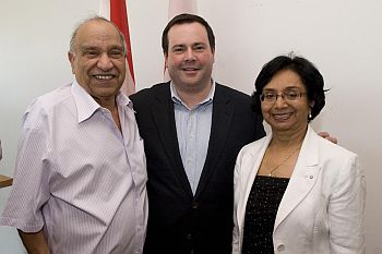 Members of the Committee (from left) Jack Uppal, Immigration Minister Jason Kenney and Prof. Ratna Ghosh