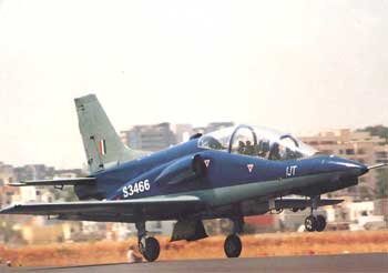 A trainer aircraft takes off from an IAF airbase