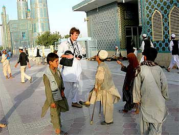 Nicholas Schmidle at the Great Mosque in Herat, Afghanistan.