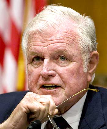 Senator Edward Kennedy chairs a senate committee hearing in January