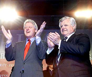 Ted Kennedy with Bill Clinton. Clinton was a staunch admirer of the Kennedys