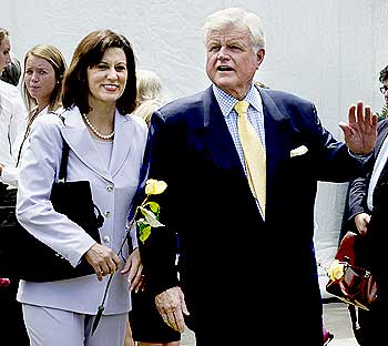Ted Kennedy with his wife Victoria