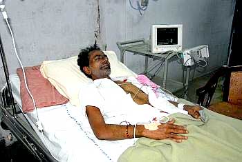 Telangana Rashtriya Samiti chief K Chandrashekhar Rao at the NIMS Hospital in Hyderabad