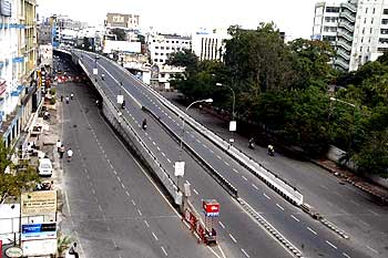 Deserted Hyderabad roads