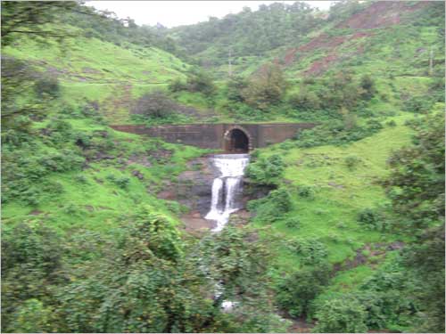 A gushing waterfall in the Kasara Ghats of Maharashtra.