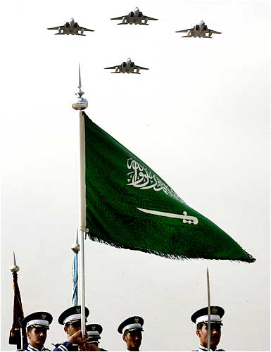 Saudi air force jets fly in formation