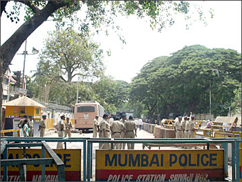Security outside the court-room at Arthur Road Jail, Mumbai