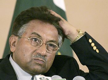 Former President Pervez Musharraf attends a news conference in Islamabad