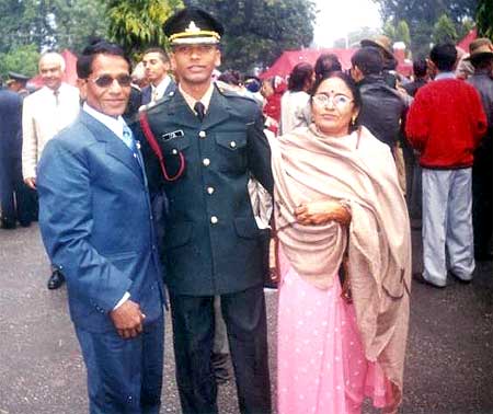 A K Singh with his parents at the passing out parade at the Indian Military Academy, Dehra Dun