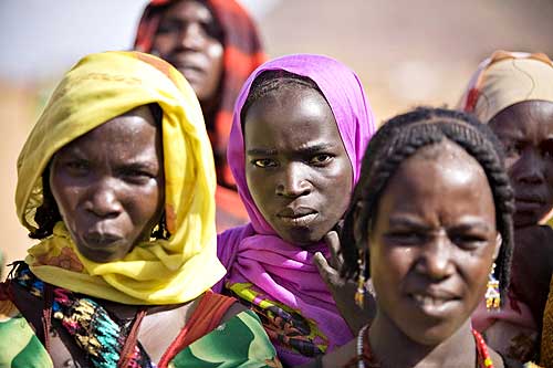 Refugees, who fled the conflict in Sudan's western Darfur region, at the Djabal camp in eastern Chad