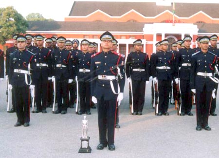 A K Singh, centre, at the Indian Military Academy, Dehra Dun
