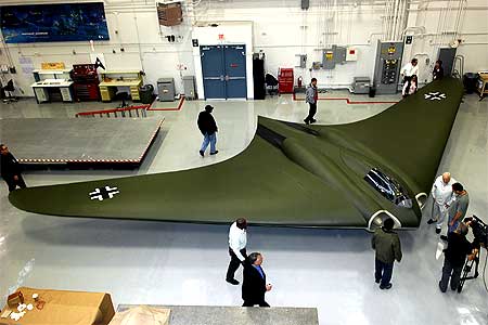 A replica the Ho 2-29 at a Northrop Grumman hangar