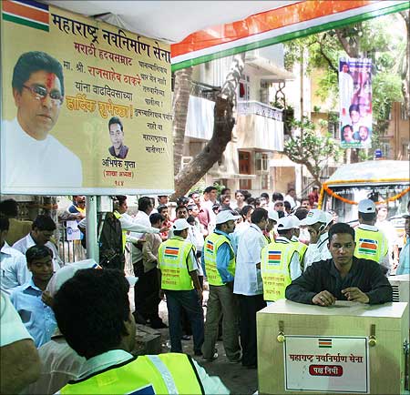 A donation box was kep outside Thackeray's house to collect funds for his party