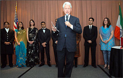 Former President Clinton speaking on South Asia