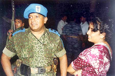 Prabhakaran with wife Mathivathani