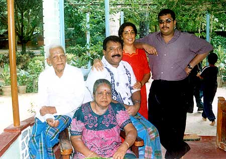 Prabhakaran with his wife Mathivathani, son Charles Anthony and parents