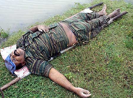The body of Liberation Tigers of Tamil Eelam leader Vellupillai Prabhakaran