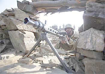A Pakistani soldier during an army operation in South Waziristan