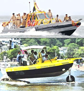 The new amphibious boats on display