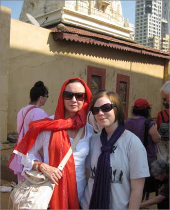 Helen Connolly with Naomi Scherr in a photograph taken on the India trip before Naomi's death on 26/11.