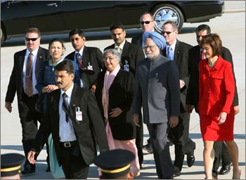 Dr Singh at the Andrews Air Force base