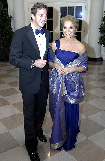 CBS news anchor Katie Couric (right) with Brooks Perlin