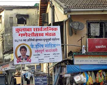 A billboard in Colaba put up in memory of Harish Gohli