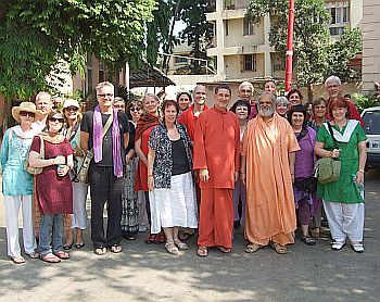 Master Charles, centre, with his disciples in Mumbai prior to the attacks.