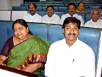 Jagan Reddy and his mother at the function