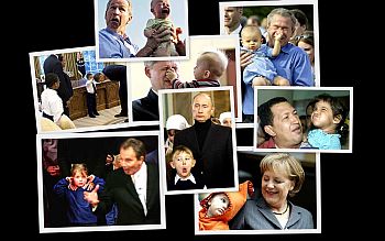 A collage shows politicians being given a rough time by kids