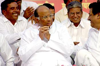 Sharad Pawar in a pensive mood during an election rally in Satara in April