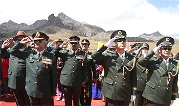 Indian, Chinese troops mark the People's Republic of China's 60th anniversary, in Arunachal Pradesh