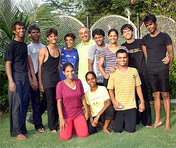 The instructor with his students