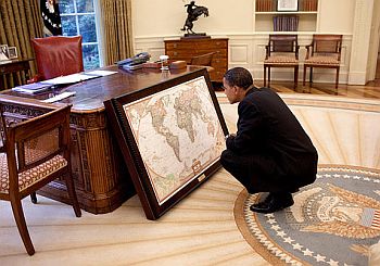 US President Barack Obama at the Oval office