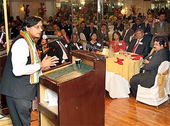 Tharoor speaks at a reception organised by the Malayalee community of the Greater New York area