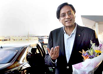 Shashi Tharoor at the JFK airport in New York