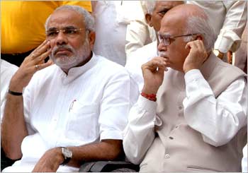 Narendra Modi with L K Advani