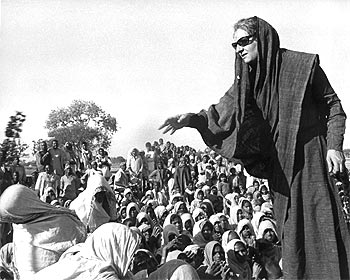 Indira Gandhi at a public rally