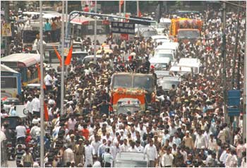 The funeral procession from CM camp office to L B stadium in Hyderabad