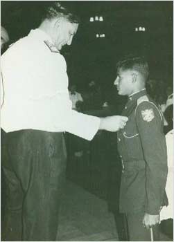 Receiving the best Air Force cadet award at the NDA