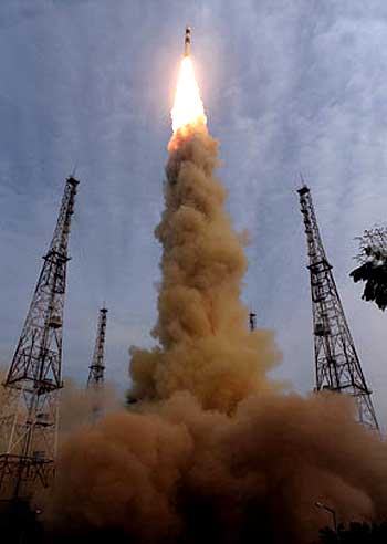 The launch of PSLV-C12
