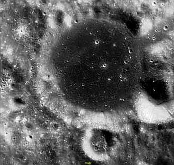 An Image of the Leibniz crater taken by Chandrayaan-1