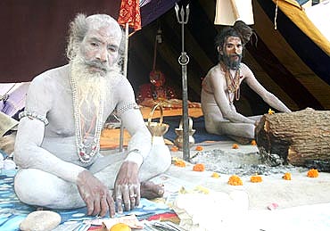 Naga sadhus at the Kumbh Mela