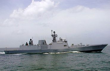 File Photo: Shivalik-class multi-role frigate during sea trials