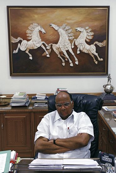 Sharad Pawar in his office