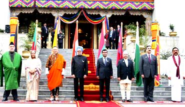 The heads of state of the SAARC nations at Thimphu