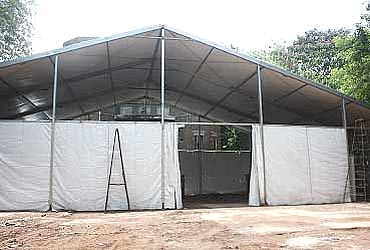A temporary shed for Malaria patients outside KEM hospital
